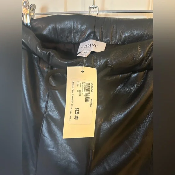 Evereve Jordan Faux Leather Wide Leg Pant – Black, Size XS (NWT) - Picture 7 of 12